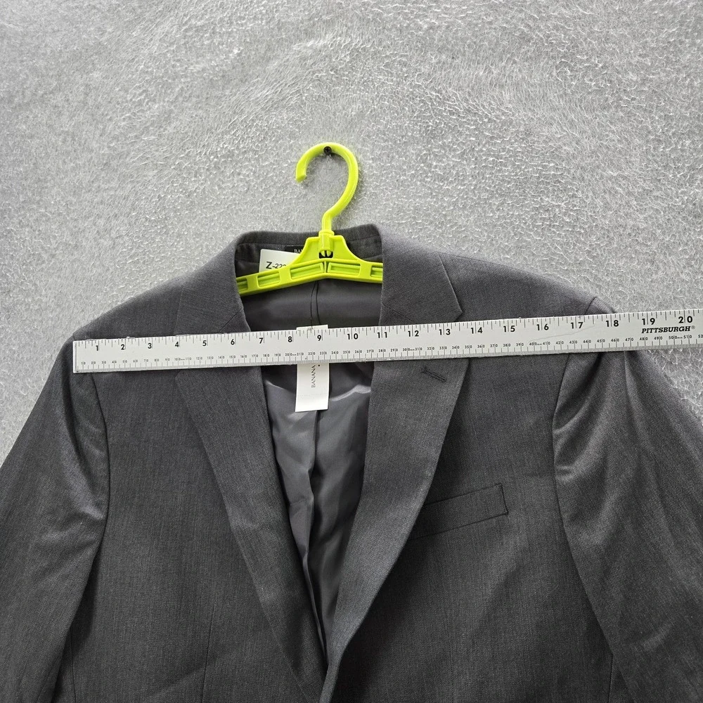 Banana Republic Men Blazer 40R Gray Clean Girl‎ Button Slim Long Sleeve NWT